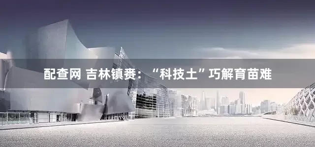 配查网 吉林镇赉：“科技土”巧解育苗难