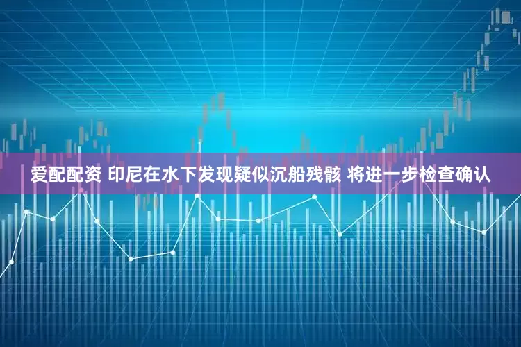 爱配配资 印尼在水下发现疑似沉船残骸 将进一步检查确认