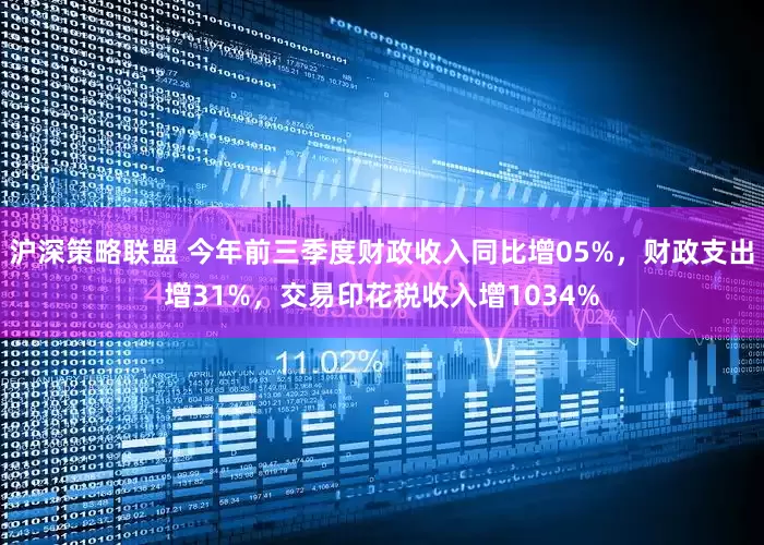沪深策略联盟 今年前三季度财政收入同比增05%，财政支出增31%，交易印花税收入增1034%